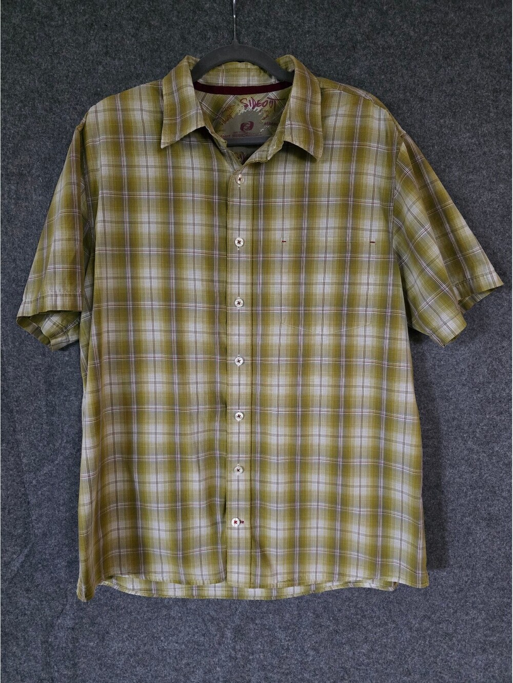 Vintage Sideout Men's XL Button-Up Plaid Shirt  Y2K, Skater, Grunge, Streetwear